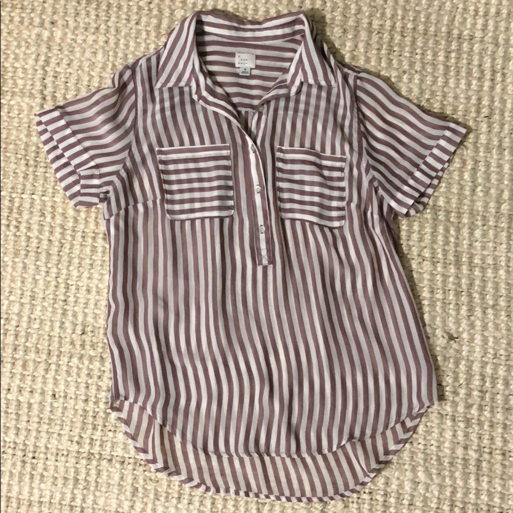 Sheer Striped Blouse